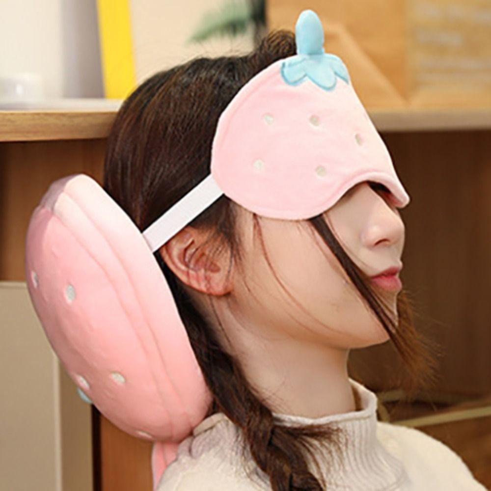 

Клубника 2 в 1 маска для глаз Морковка дорожная складная подушка милая мультяшная маска для глаз подушка подголовник розовый