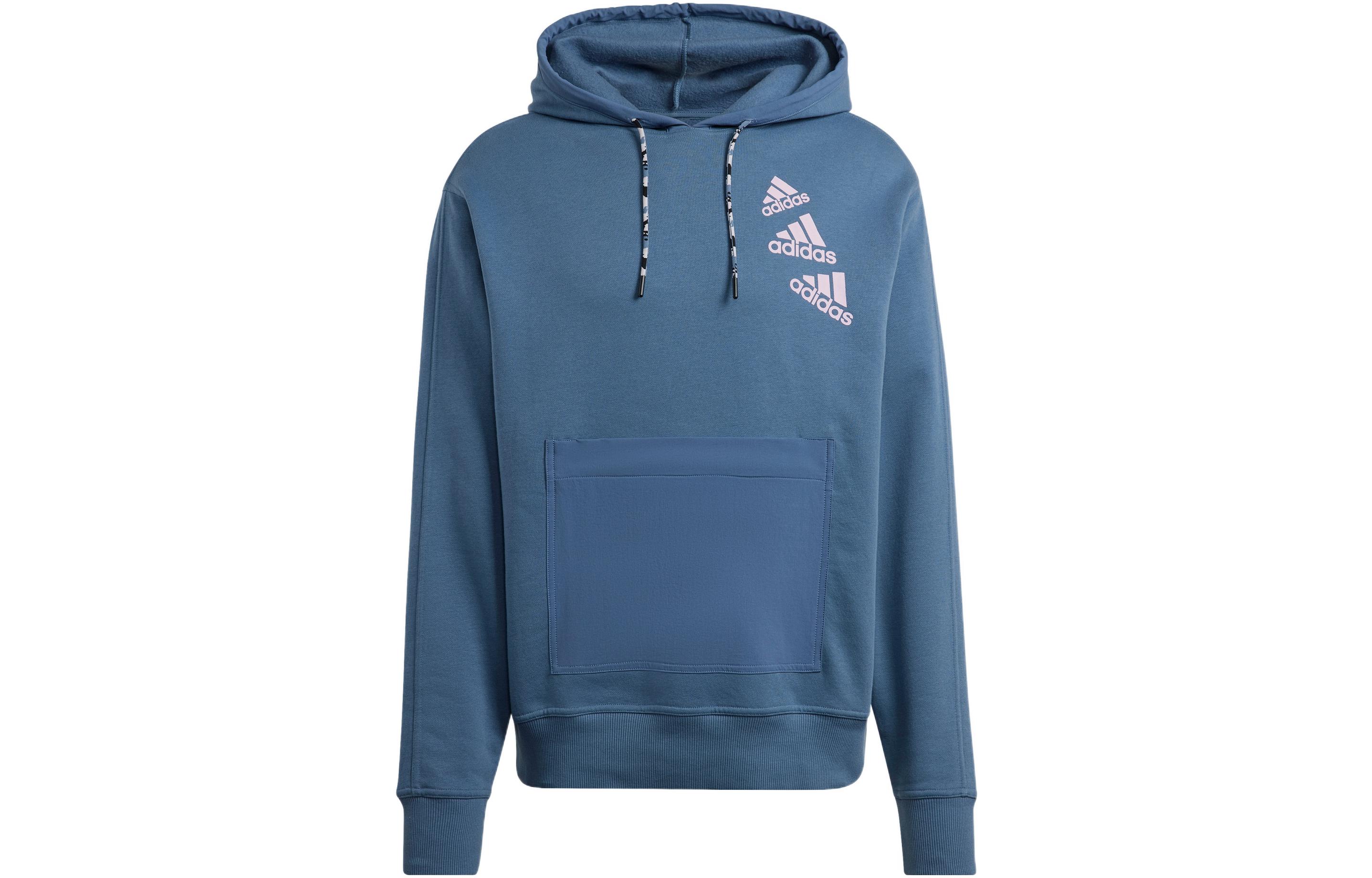 Adidas Sweatshirts Unisex Blue Hooded Moderate Regular HL9382 XL