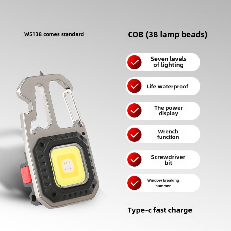 Portable Magnetic Mini Keychain Flashlight: Multifunctional Outdoor Emergency Light