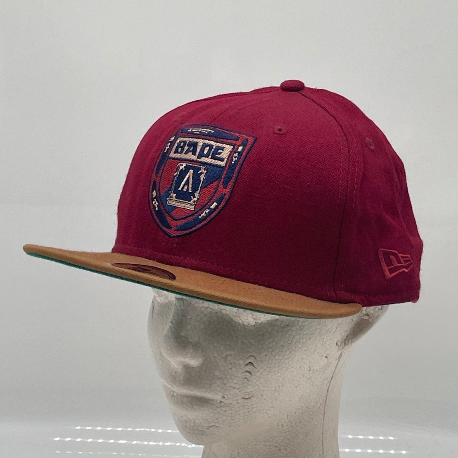 Used KO3635 NEW ERA A BATHING APE Cap 59FIFTY 59.6cm Bicolor Red x Brown BAPE Logo
