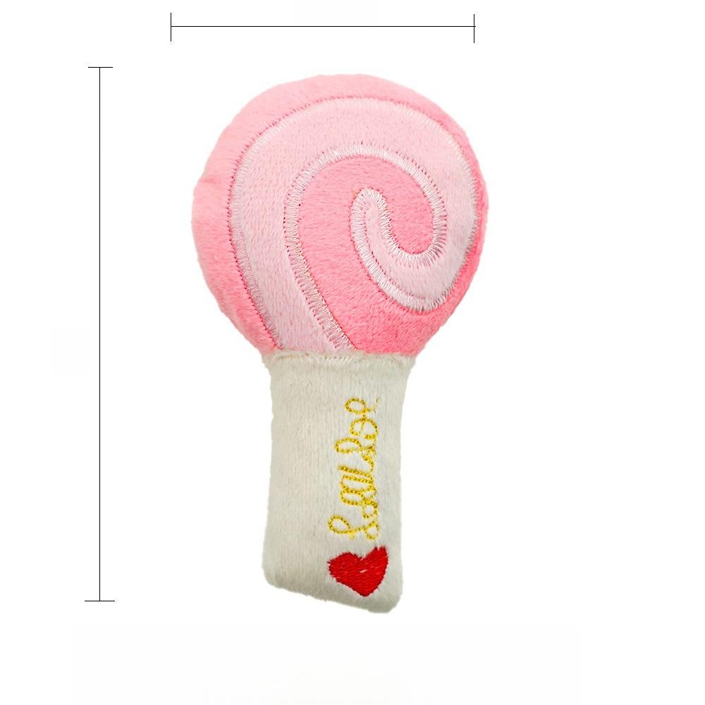 Плюшевая игрушка-пищалка в виде леденца, трех цветов на выбор, для домашних собак, кошек, принадлежности для питомцев, игрушка, длина около 5 см