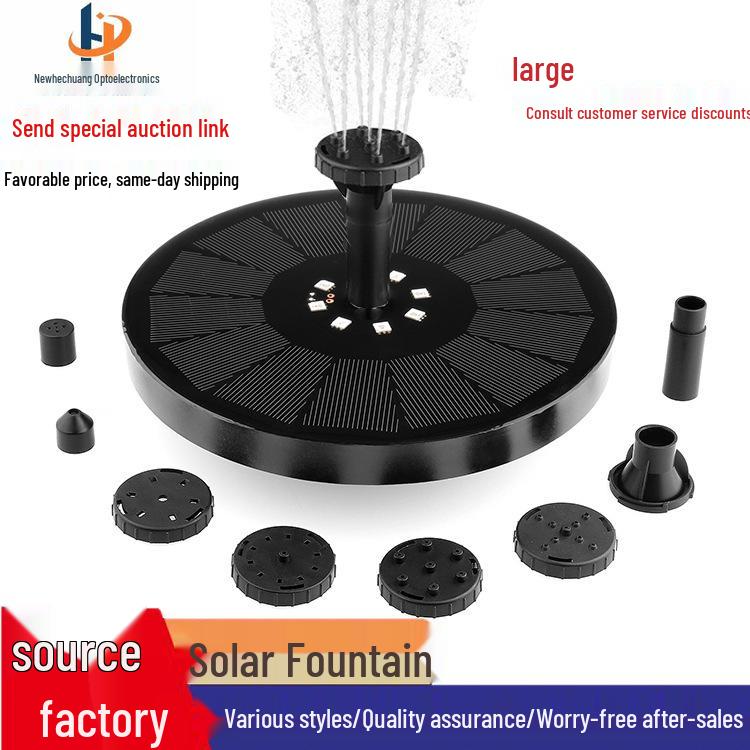 Solar Floating Fountain with Battery and LED Lights for Outdoor Ponds