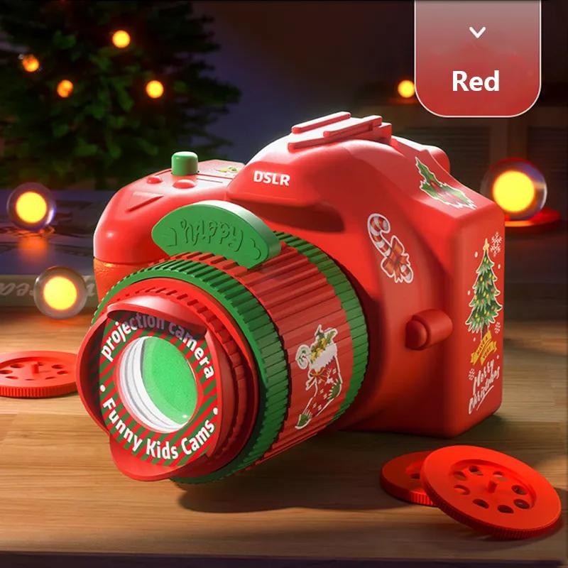 Children Christmas Projector Camera Toys Kids Christmas Gift Early Education Projection Lamps 3 Patterns Xmas Projector Camera