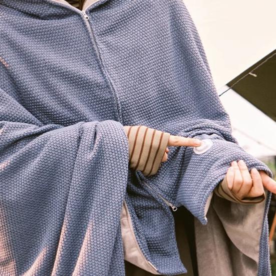 Electric Blanket USB-Powered Hooded Zipper Closure Solid Color Heated Shawl Wraps Winter Warm Quick Heating Blanket