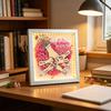 Personalized Mommy Holding Hands Shadow Box with Ring And Manicure Custom Names Floral Heart