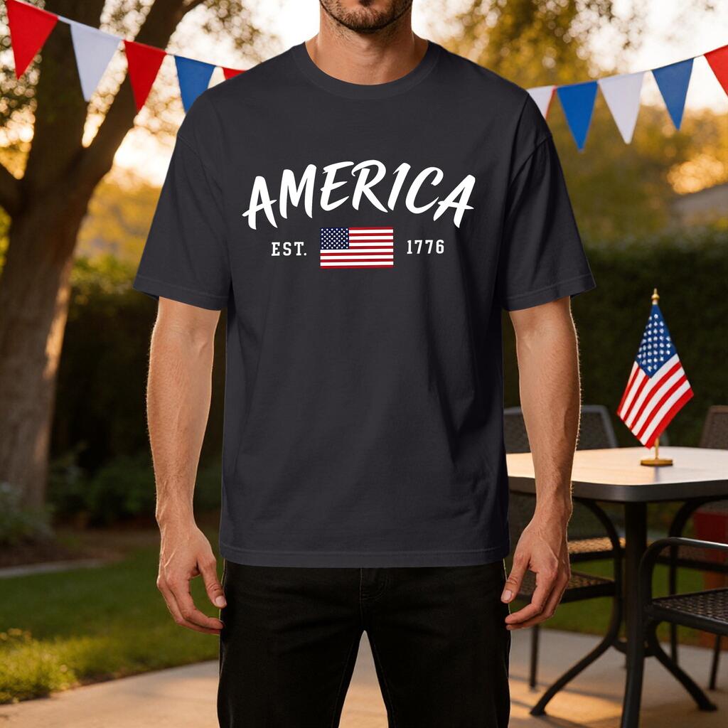 Men's Casual Independence Day Graphic T-Shirt Short Sleeve Crew Neck Lightweight Breathable Fabric Comfortable Fit