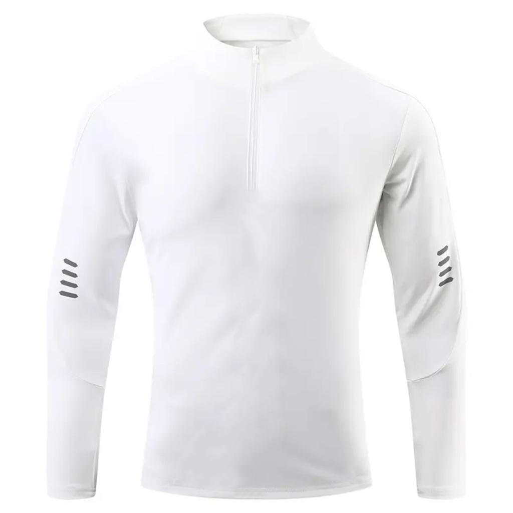 Men’s Long Sleeve Breathable Sports T-shirt Running Cycling Athletic Training Basketball Crew Neck Zipper Top