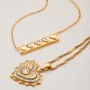 Youthway New Arrival  Gold Plated Stainless Steel Geometric Textured Heart Zircon Necklace Waterproof Women Jewelry Gift
