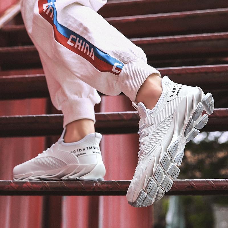 New Style Men 'S Shoes ,Knife -Edge Flying Woven Sports Shoes ,Breathable Running Shoes ,Men 'S Trendy Sports Large Size