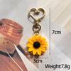 Creative Sunflower Love Heart Keychains Key Ring For Women Best Friend Gift Cute Daisy Plant Pendant Bag Box Car Holder Jewelry
