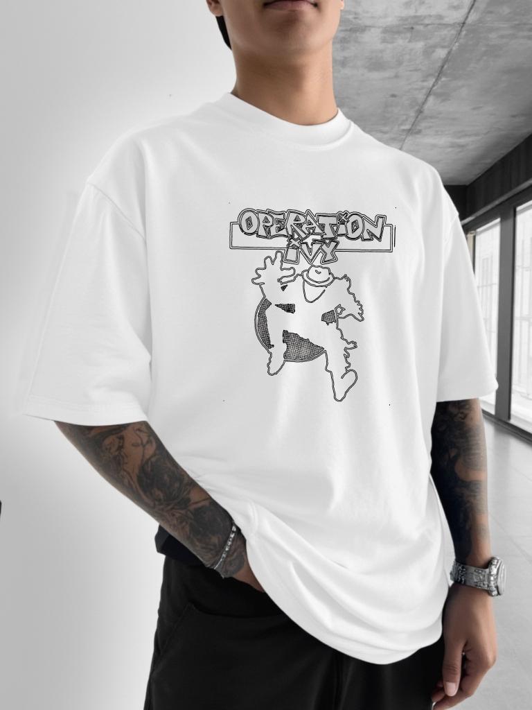 

Operation Ivy Узор Лиана Дизайн Печати на Футболке Круглый Вырез Повседневная Печатная Короткий Рукав Мужская Футболка Летняя S