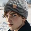 New Unisex Two-Tone Winter Hats Add Fur Lined Men And Women Fashion Warm Beanie Cap Casual Winter Knitted Hats