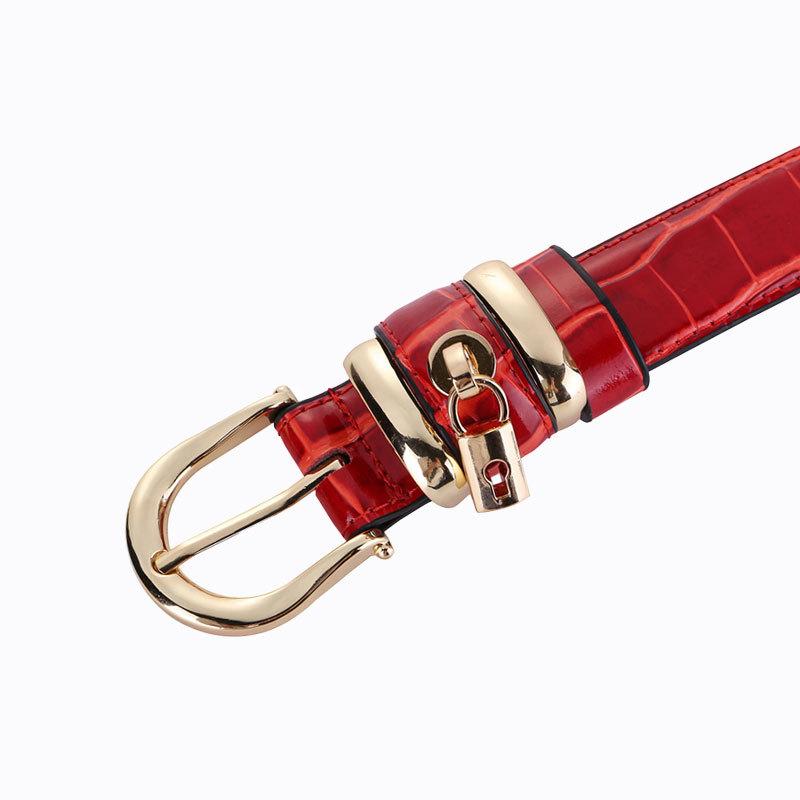 Crocodile Pattern Leather Belt Women's Casual Pin Buckle Genuine Leather Belt Women's All-Match Simple Decoration Pant Belt