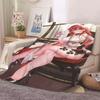 Anime Honkai Star Rail Kafka Flannel Blanket Cute Cartoon Printed Warm Soft Blankets Home Bedding Decor Winter Blankets
