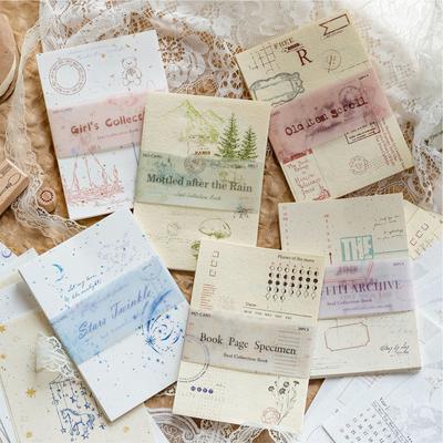 20 Sheets Per Pack Stamp Collection Series Versatile Planner Backgrounds DIY Decorative Collage Backing Paper