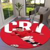CR7 Round Area Rug,Carpet Rug for Living Room Bedroom Sofa Playroom Decor,Non-slip Floor Mat