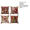 4Pcs Throw Pillowcase Snowflake Snowman Xmas Tree Pattern Invisible Zipper Design Pillow