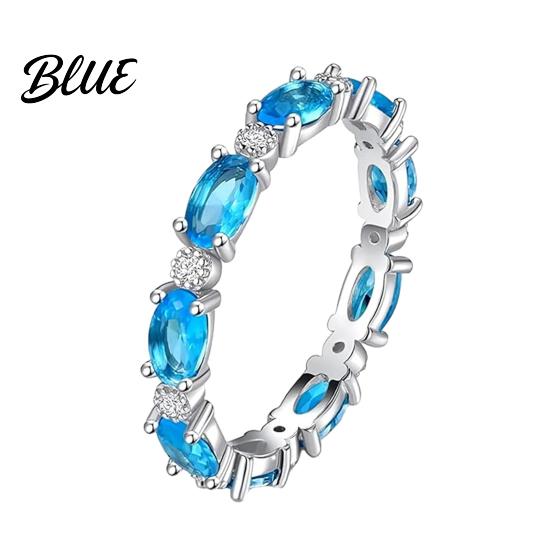 Eternal Faux Opal Glow Ring Imitation Radiant Oval Infinite Love