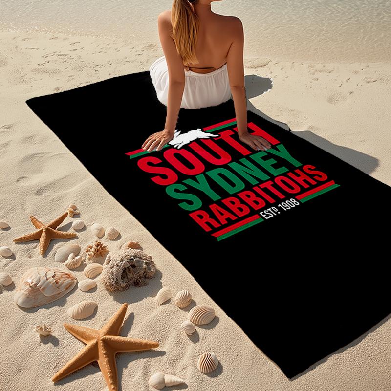 South Sydney Rabbitohs Fashion Beach Towel: Ideal for Summer Adventures Soft, Absorbent and Quick Drying Suitable for Swimming and Bathing
