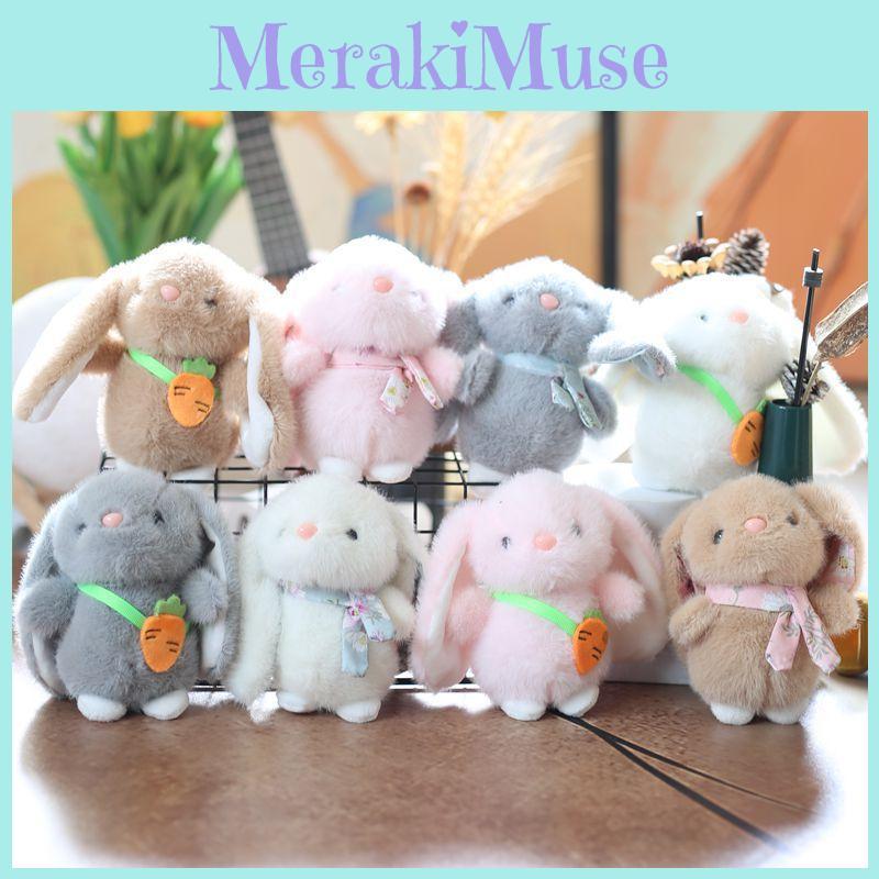 Keychain Rabbit Plush Backpack Charm Toy With Scarf Stuffed Gift Kids For