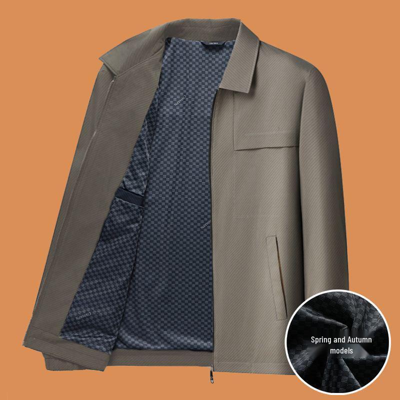 

Men s Mid-Age Fleece-Lined Winter Jacket - Warm Leader s Coat for Middle-Aged and Seniors L for 50-62.5kg