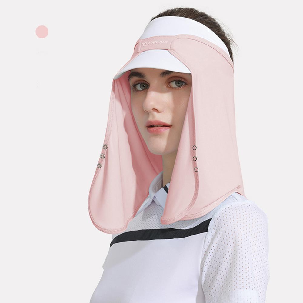 

Women Shawl Sunscreen Cap Face Neck Sunshade UV Protection Visor Sun Protective Neck Cover Hat Masks Cap Anti-UV Elastic Summer розовый
