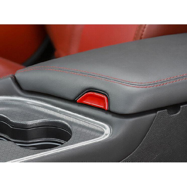 For Dodge Challenger 2015-2023 Fiery Red Console Armrest Box Switch Cover Trim