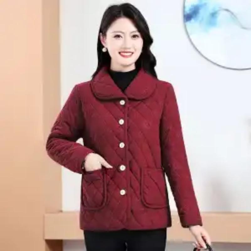 Women's Solid Color Button Long-sleeved Lapel Cardigan Casual Stylish Jacket Top