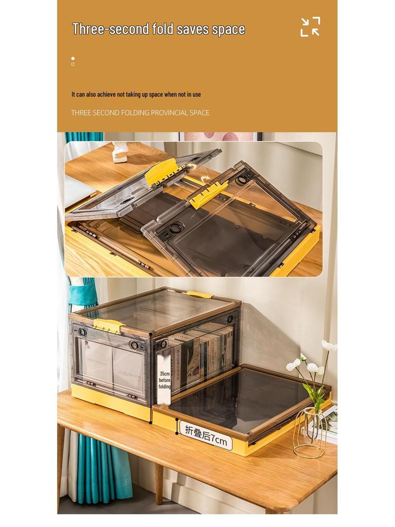 Foldable Transparent 5-Door Storage Box for Clothes, Quilts, Books, and Toys