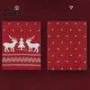 Christmas Red And Green Neck Warmer Winter Knitted Scarf for Women, Reversible Fair Isle Snowflake Reindeer Thick Polyester Autumn Scarf, Soft