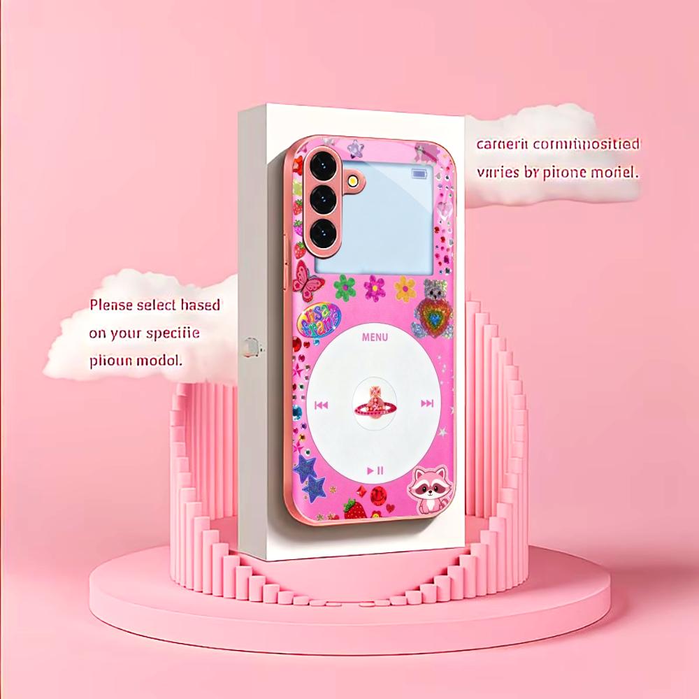 Pink phone sticker Madam pink  Glass  PhoneCase for Samsung Galaxy S26 S25 S24 S23 S22 S21 FE Ultra Plus Dropresistant Female