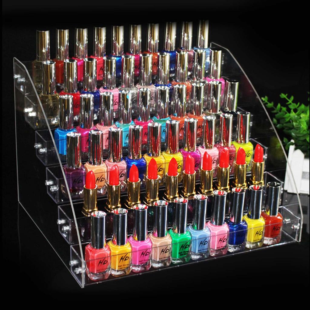 Langlebiger polnischer klarer Make-up-Ausstellungsstand-Zahnstangen-Organisator-Halter mit sechs Schichten