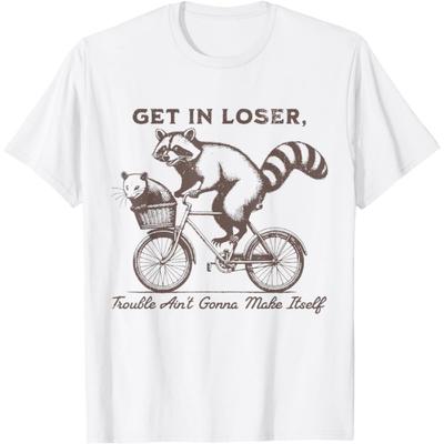 CaDoes Get in Loser Trouble Aint Gonna Make Itself Waschbär Fahrrad T-Shirt
