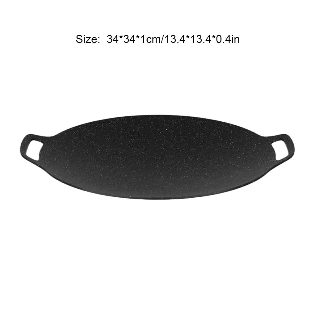 34CM Outdoor BBQ Grill Pan Non Stick Stovetop Baking Tray Korean Roastig Grill Plate Camping Equipment