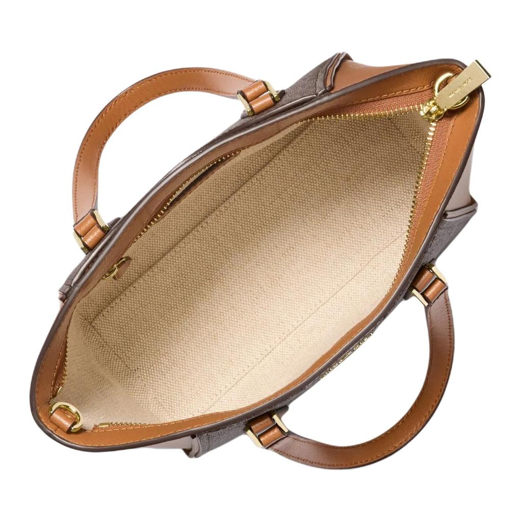 Michael Kors Taryn Logo Print Faux Leather Shoulder Crossbody Handbag Small Women handbags Dark-Brown Acorn-Brown 32F4GTBC1B-BRN/ACORN