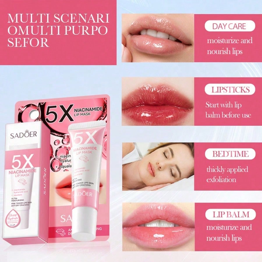 1pc Niacinamide Lip Mask, Anti-Cracking Moisturizing Lip Balm, Hydrating Lip Care, Improves Dryness