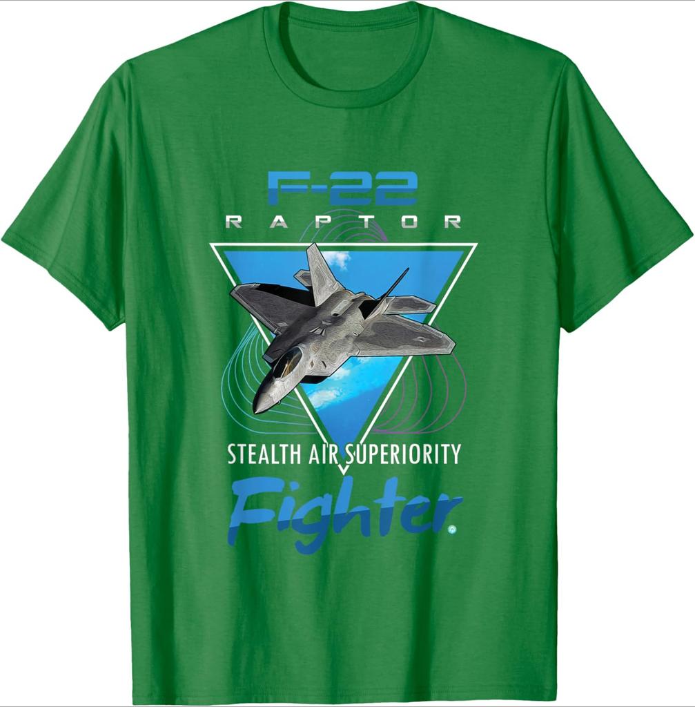 F22 Raptor Stealth Fighter Jet pattern design100 cotton summer Oneck short sleeve casual printed mens Tshirt