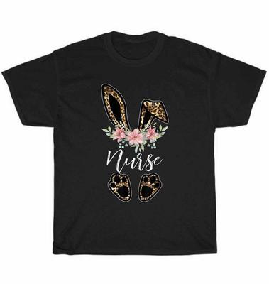 Leopard Bunny Krankenschwester Frohe Ostern Tag Krankenschwester Leben T-Shirt Unisex Lustiges T-Shirt Geschenk