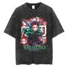 Anime Demon Slayer Rengoku Kyoujurou Graphic Printed Tshirt Men Women Manga T-shirts Washed Cotton Tee Harajuku Male T Shirt