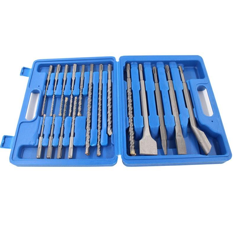 Bingyu BJyl-243 17-Piece Rotary Hammer Drill Bit and Chisel Set