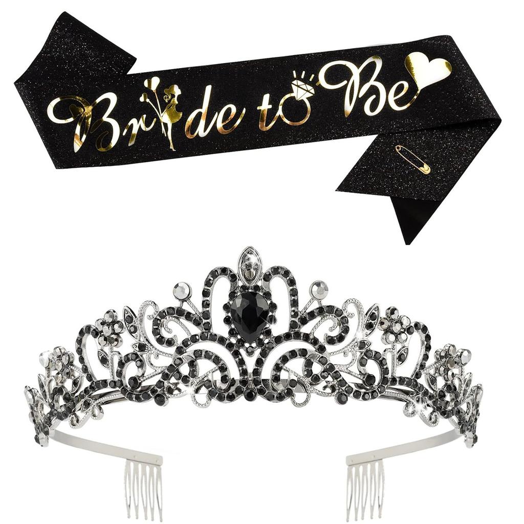 Hen Party Bride To Be Headband Crown Sash Accessory for Bride Hen Night Bachelorette Party Decorations Gift