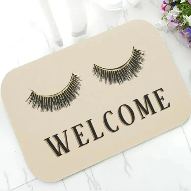 Fashion Rose Gold EyeLash Welcome Mat Bedroom Hallway Entrance Floor Mats Carpet for Living Room Soft Anti-slip Area Floor Rugs
