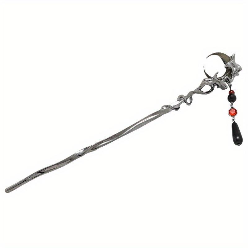 2025 Neue Chinesischer Stil Schwarzer Mond Haarstäbe Für Frauen Vintage Metall Quaste Hanfu Essstäbchenförmige Haarnadel Haaraccessoires