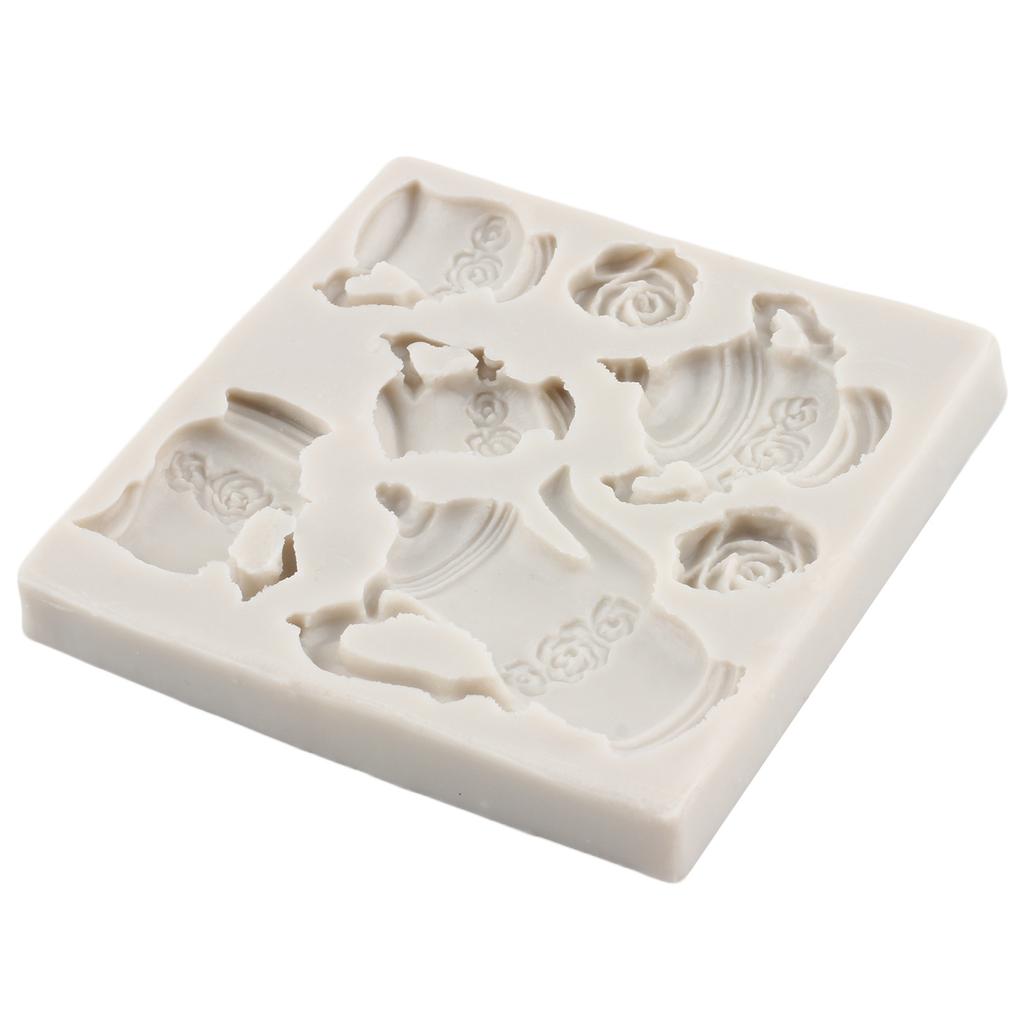 3D Teapot Silicone Moulds Flower Wedding Cake Decorating Tools Fondant Mould DIY Cupcake Baking Clay Candy Chocolate Gumpaste Mould