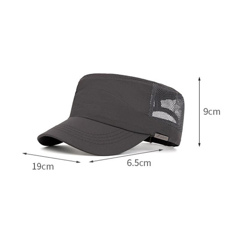 Men's Summer Hat Outdoor Quick-Drying Net Breathable Sunscreen Flat Hat Sunshade Cap