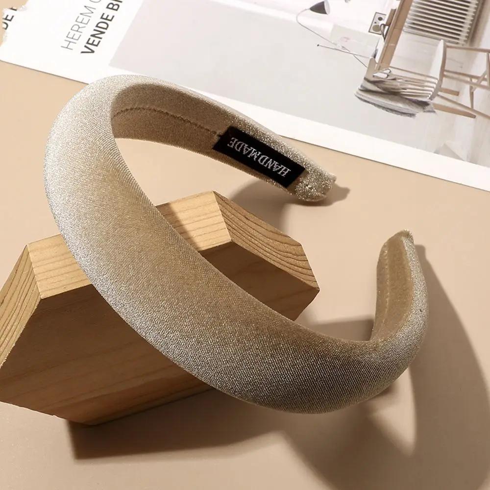 Women's Velvet Headband Padded Hairband Wide Sponge Hair Hoop Band Accessories