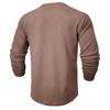 Men's Autumn/Winter Waffle Knit Round Neck Raglan Henley Long Sleeve Base Layer T-shirt