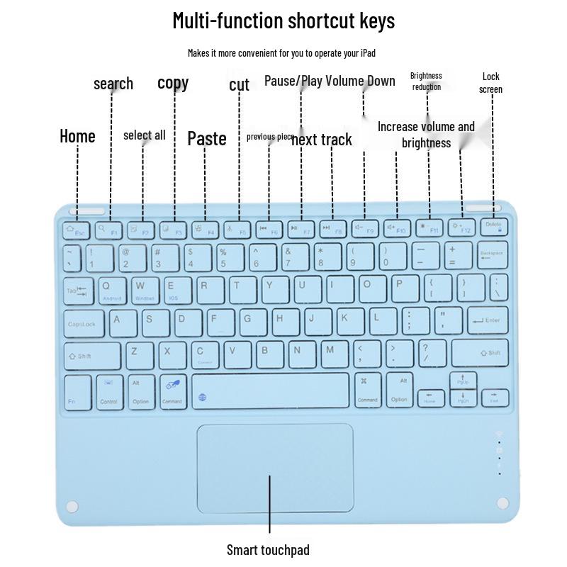 TransAudio 20 Pro Tablethülle: Bluetooth-Tastatur, Lederhülle, Magnetischer Stifthalter, Abnehmbare Maus.