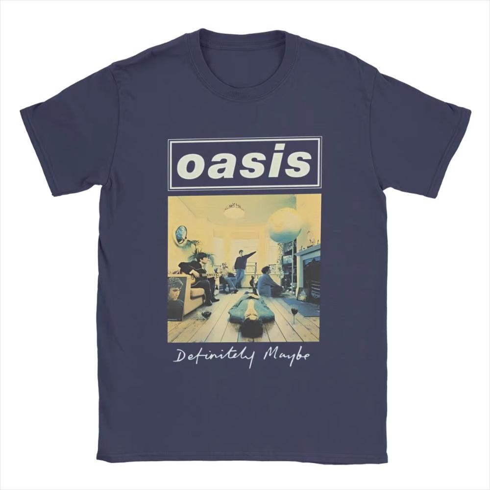 Casual O-Oasis Rock 90's Band T-Shirt Men Women Round Neck Cotton T Shirt British Music Albums Short Sleeve Tees 3XL Merchandise