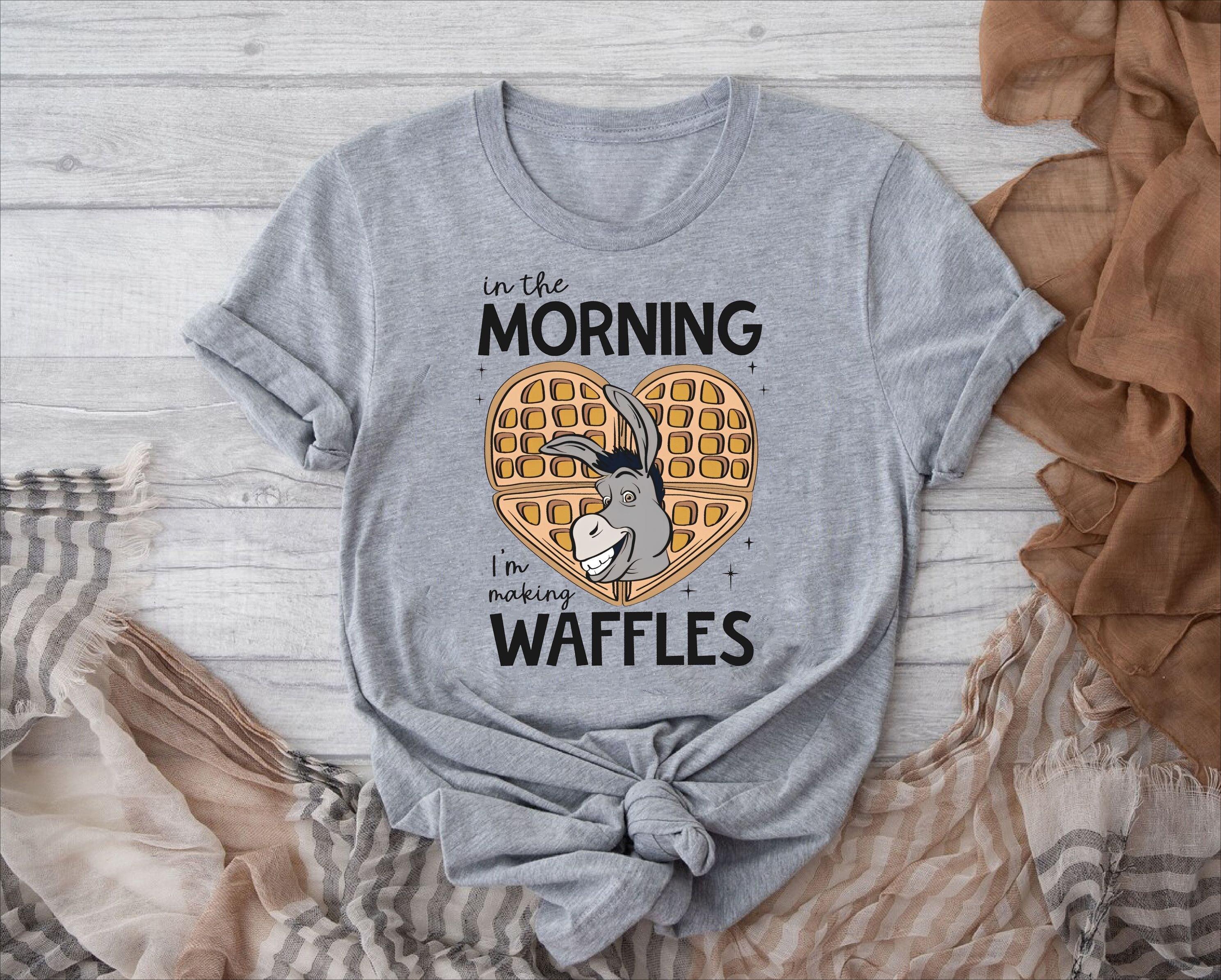 

Pixar Shrek Donkey Shirt in The Morning IM Making Waffles Tshirt world Family Tee land Holiday Trip 4XL